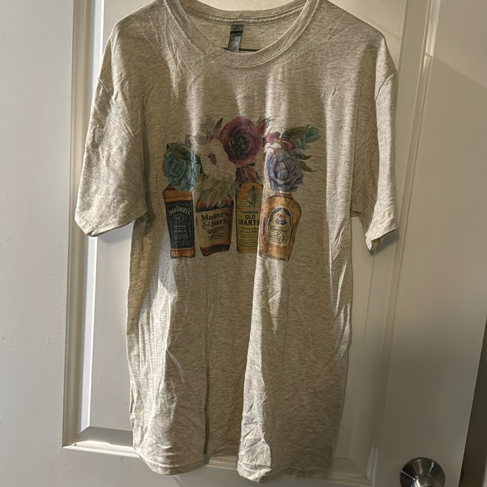 Floral Whiskey Tee - M